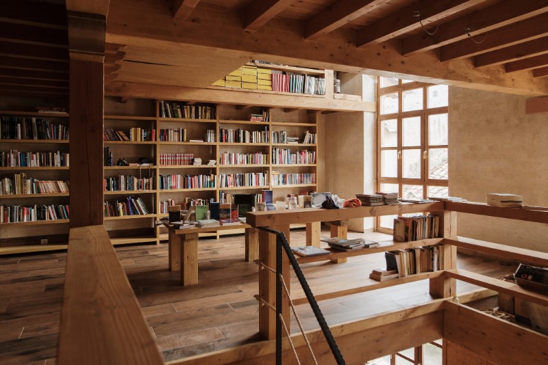 Interior view of a library