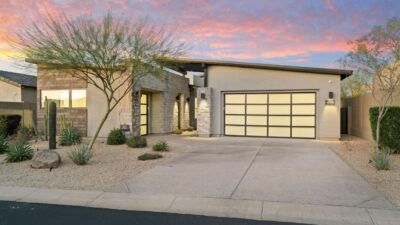 Luxury estate home in Paradise Valley Arizona with Camelback Mountain views and desert landscape